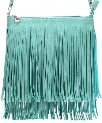 Western Fringe Cross Body Bag E031 TUQUOISE